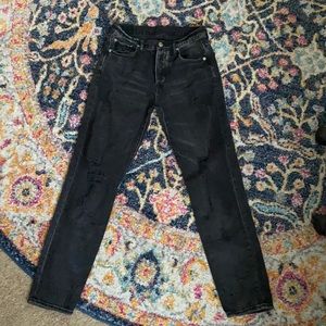 AEO Black Distressed Girlfriend Jean